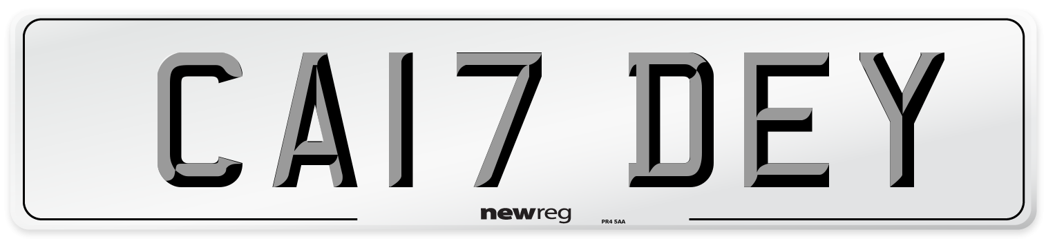 CA17 DEY Number Plate from New Reg